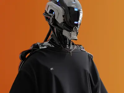 Futuristic Sci-Fi Robot High Detail 3D model