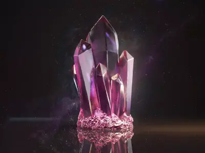 THE CRYSTAL CLUSTER - GEMSTONE - QUARTZ - AMETHYST - ROCK 3D print model
