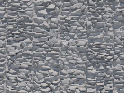Gray Stone Wall 3D model