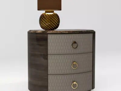 bedside table with lamp 3D model