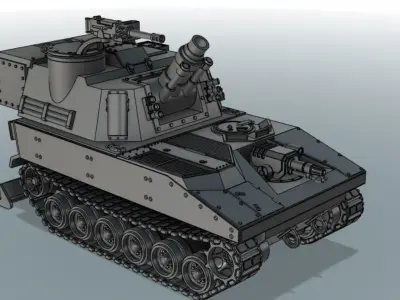 Paladin pattern mobile artillery 3D print model