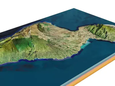 Maui island full 3d model terrain 3D model
