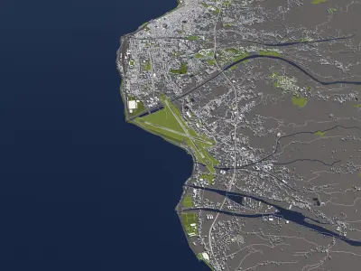 Messina Italy 50x50km City Map 3D Model 3D model