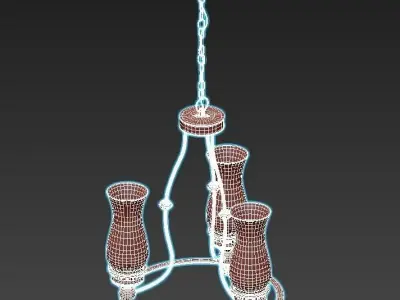feiss three light chandelier with clear glass shades 3D model