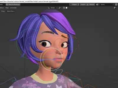 Cartoon male and female Rigged Low-poly 3D model