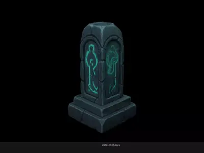 Low Poly Stylized Glowing Rune Obeliks Low-poly 3D model