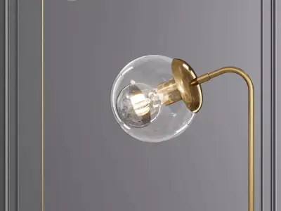 Modo Floor Lamp Brushed Brass and Clear Glass 3D model