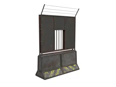 Concrete RoadBlock Barrier Barricade 3D model 4