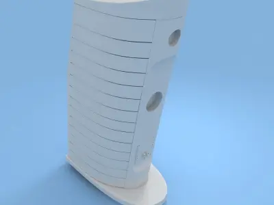 usher two wooden speakers 3D model