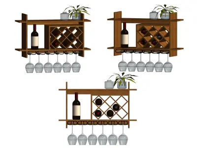 Kitchen Wall Bottle Rack Revit Family 3D model