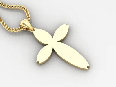Light Gold 18K Cross Pendant 1CP083 3D print model