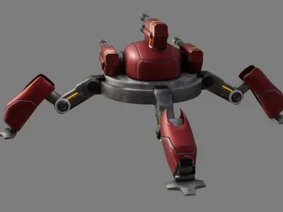 Sci Fi Quad Bot - Low Poly - Game Ready - PBR Low-poly 3D model buy
