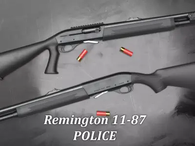 Remington 11-87 Police Semi-Automatic Shotgun - Game Asset Low-poly 3D model