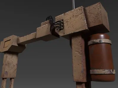 Simple jump-pad and sci-fi portal device Low-poly 3D model