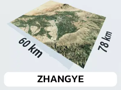 Zhangye China City Landscape 3D Model 3D model