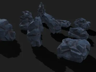 Mountain cliff Rocks - PBR Pack 07 Low-poly 3D model