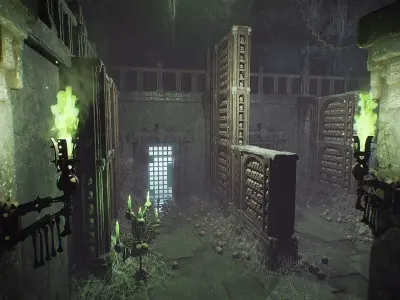 Fantasy Dungeon Ossuary Low-poly 3D model