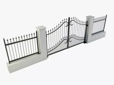 Wrought Iron Gate 1 3D model