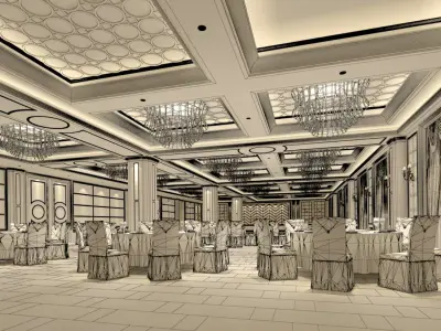 Business Restaurant - Coffee - Banquet  101 3D model