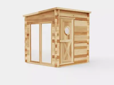 Garder Sauna for 8 Person Low-poly 3D model