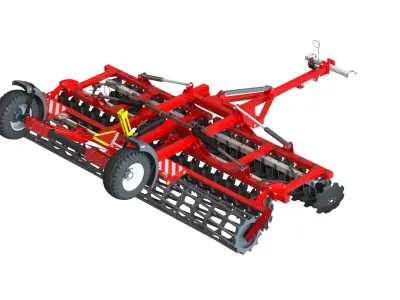 WG 0007 - Semi-mounted heavy disc harrow 5m 3D model
