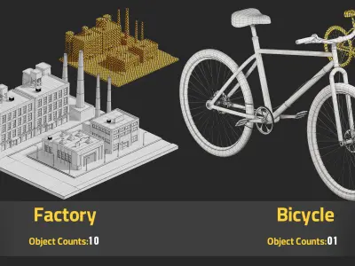 415 Stylized City Elements  Kitbash Collection Low-poly 3D model