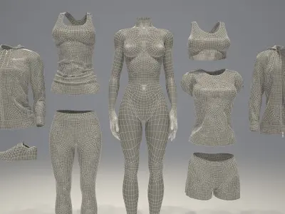  Female mannequin Nike FULL PACK 3D model 