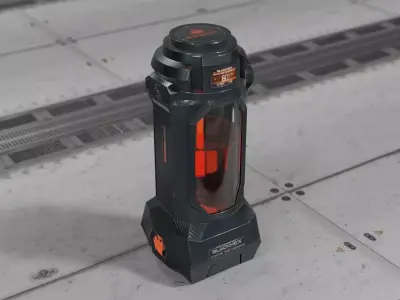 Sci-Fi Asset Container Flask Thermos Low-poly 3D model