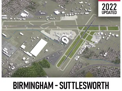 Birmingham Airport Low-poly 3D model