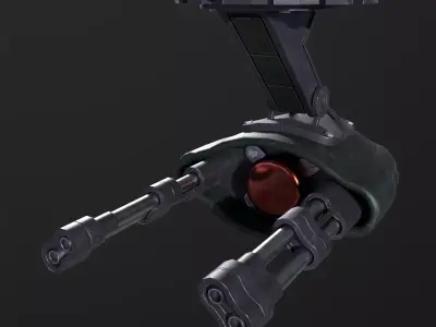 Defense Sci-Fi Turret PBR Low-poly 3D model