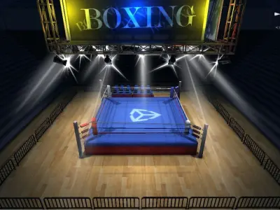 Boxing stadium Low-poly 3D model