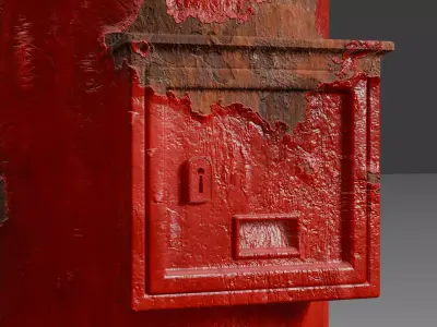 Japanese old POSTBOX MAILBOX 3D model