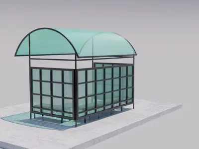 bus stop 3D model 7