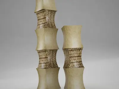 lamp06 floor lamp with three tiers of paper Low-poly 3D model