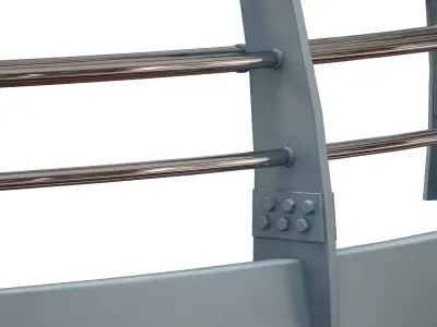 Metal bridge deck fencing of the embankment 3D model