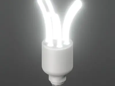 Glowing CFL Lamp 3D model