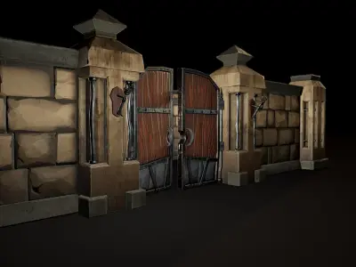 OLD CEMETERY ASSET PACK Low-poly 3D model