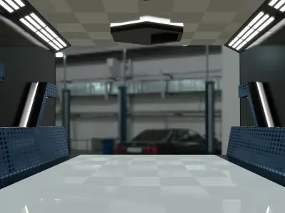 Sci -fi-Hall Way- corridor - Game Ready Low Poly PBR - 3D Model Low-poly 3D model