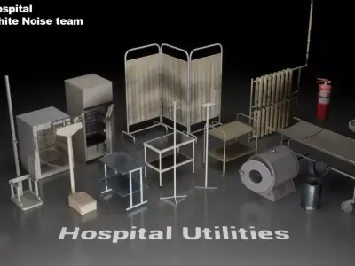 Post Soviet Hospital Props - UE5 Low-poly 3D model