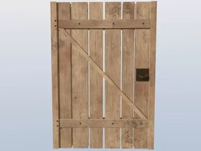 Old Wooden Door - Game Ready Low-poly 3D model
