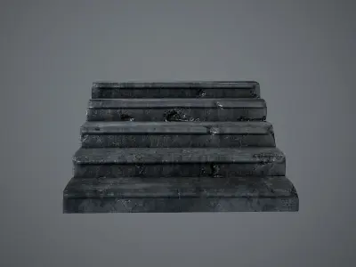 Old Stairs Low-poly 3D model