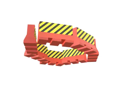 Road Barriers v4 012 Low-poly 3D model