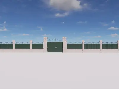 22 Styles of Iron Wall Fences Vietnam French House Villa 3D model