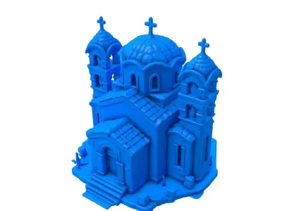 castle -  castle stl - church - church stl -  gothic church  3D print model