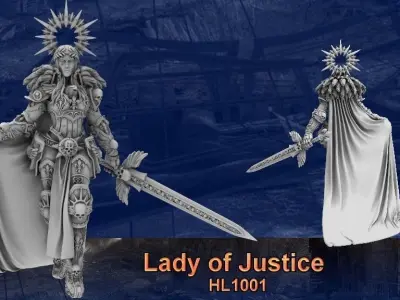 Heresylab - Lady of Justice 55mm 3D print model