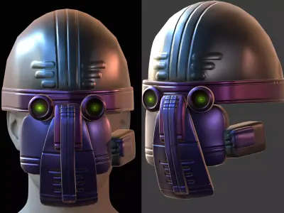 Gas mask helmet 3d model scifi Low-poly  Low-poly 3D model 273