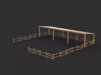 animal pen or shelter 3D model
