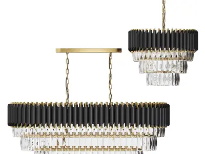 KiSiRi Oval Crystal Pendant Light  Low-poly 3D model