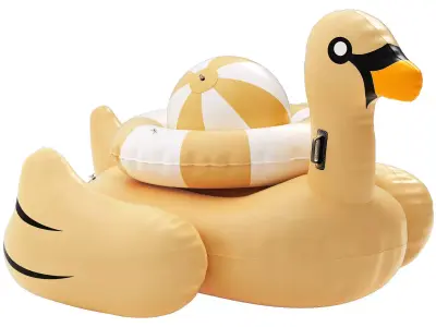 swimline giant golden goose float with ring and ball 3D model