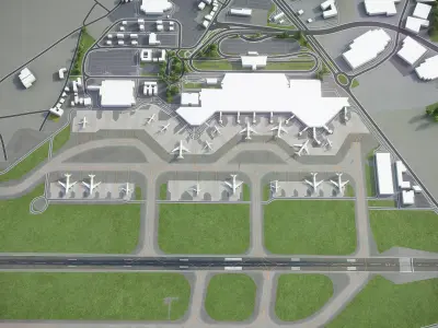 Porto Airport Low-poly 3D model